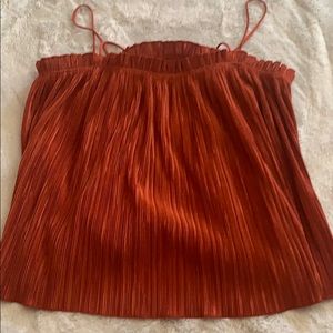 Burnt orange flowy summer shirt